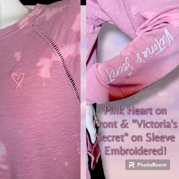 VICTORIA'S SECRET Mineral Wash Backless Cuddly Top W/Name & logo Embroidery M/L - Picture 6 of 9